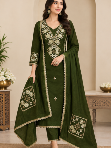 πβ¨ Elegant MEHENDI Green Gota Patti Suit Set πΏπ